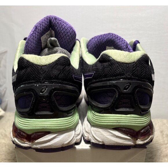 Asics Gel Nimbus 18 Running Shoes Womens Black Purple Green T557N Size 6.5 - Picture 9 of 14